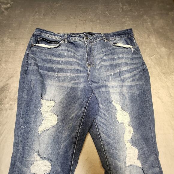 Judy Blue Jeans Womens 24W Blue Skinny Fit Distressed Ripped Stretch JB88197 - Picture 2 of 11